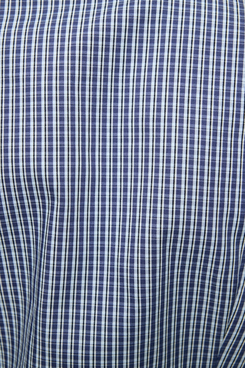 PLEATED SHIRT MINI ドレス 柄BLU 1