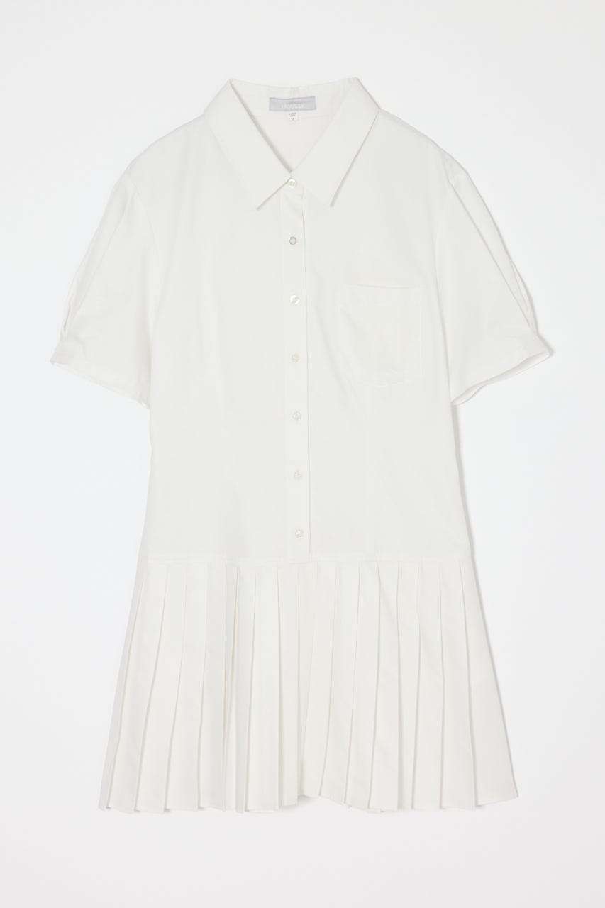 PLEATED SHIRT MINI ドレス O/WHT 2