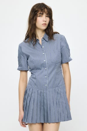 PLEATED SHIRT MINI ドレス