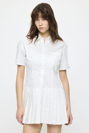 PLEATED SHIRT MINI ドレス