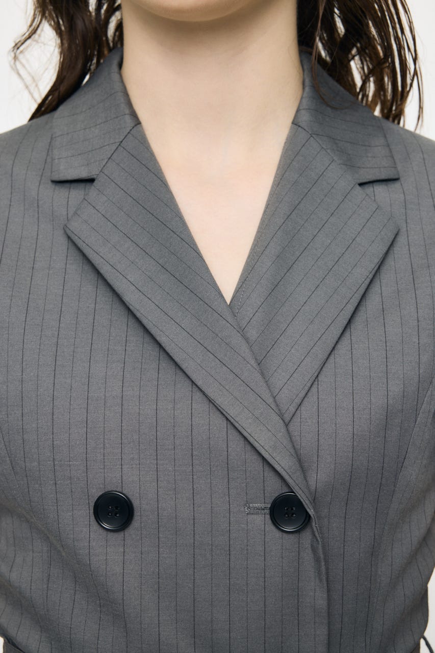 DOUBLE BREASTED BLAZER MINI ワンピース 柄GRY 2