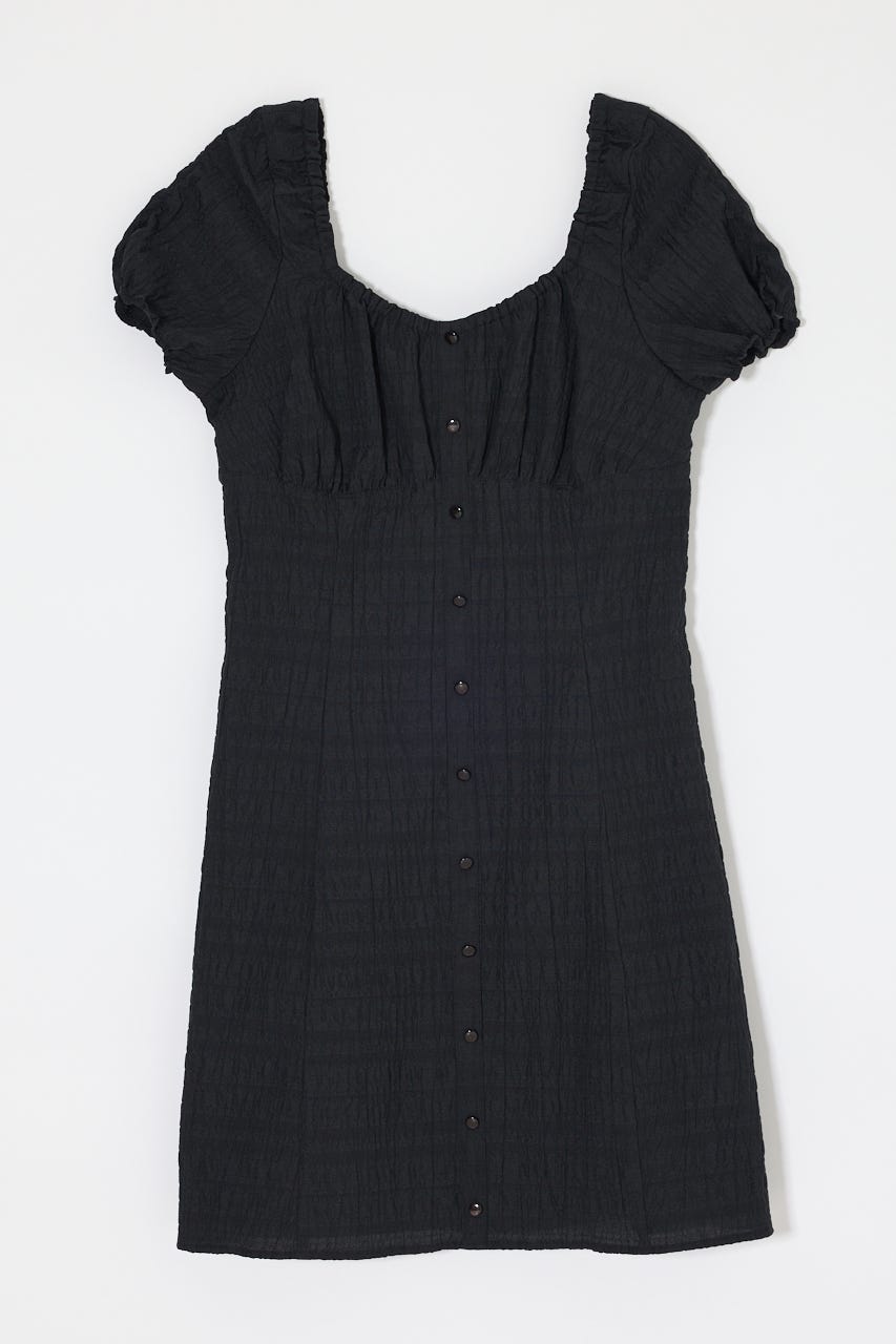 2WAY SHIRRING MINI ドレス BLK 1