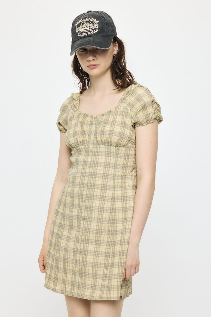 2WAY SHIRRING MINI ドレス 柄KHA 1