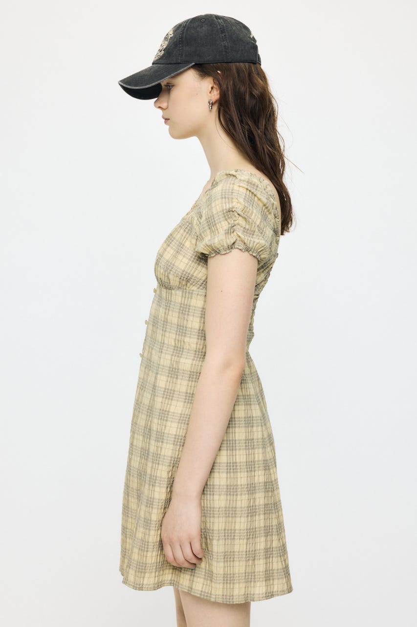 2WAY SHIRRING MINI ドレス 柄KHA 1
