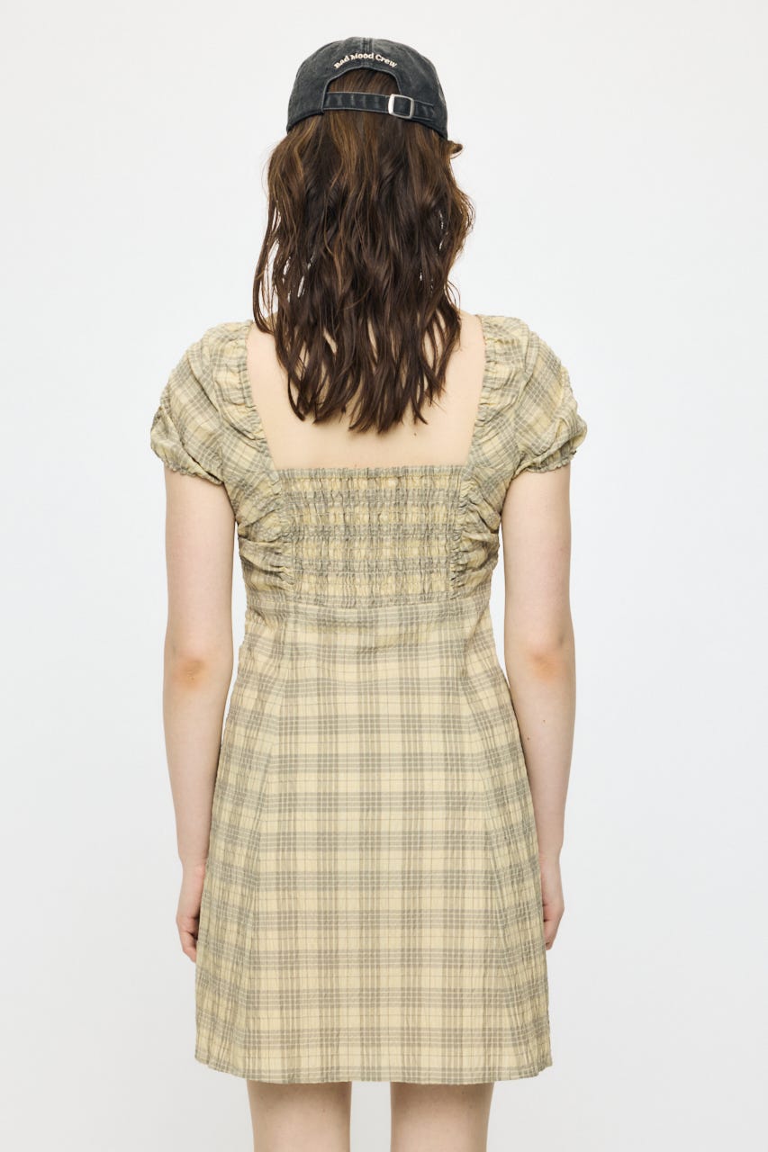 2WAY SHIRRING MINI ドレス 柄KHA 1
