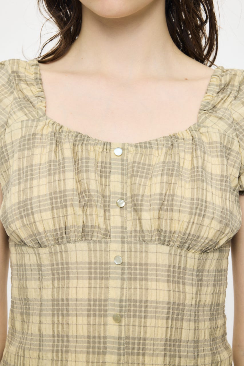 2WAY SHIRRING MINI ドレス 柄KHA 1