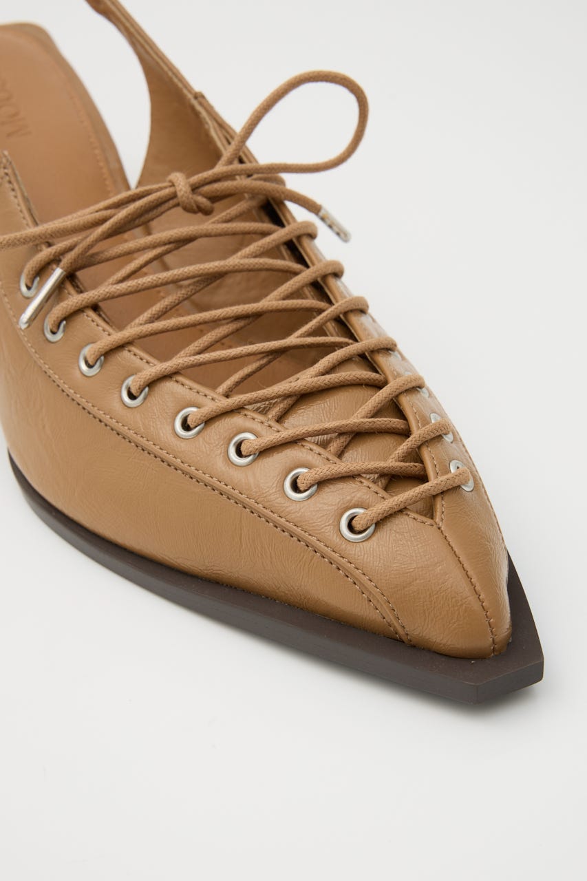 POINTED LACE UP ミュール BEG M