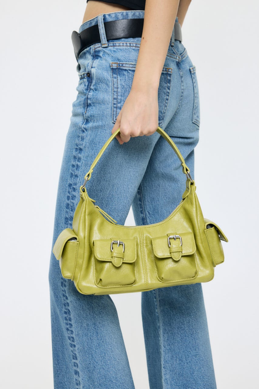 MANY POCKET HOBO バッグ L/GRN FREE