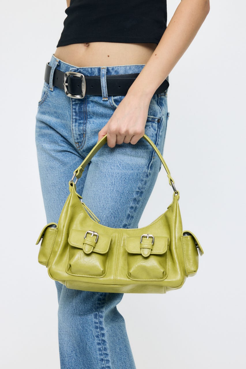 MANY POCKET HOBO バッグ L/GRN FREE