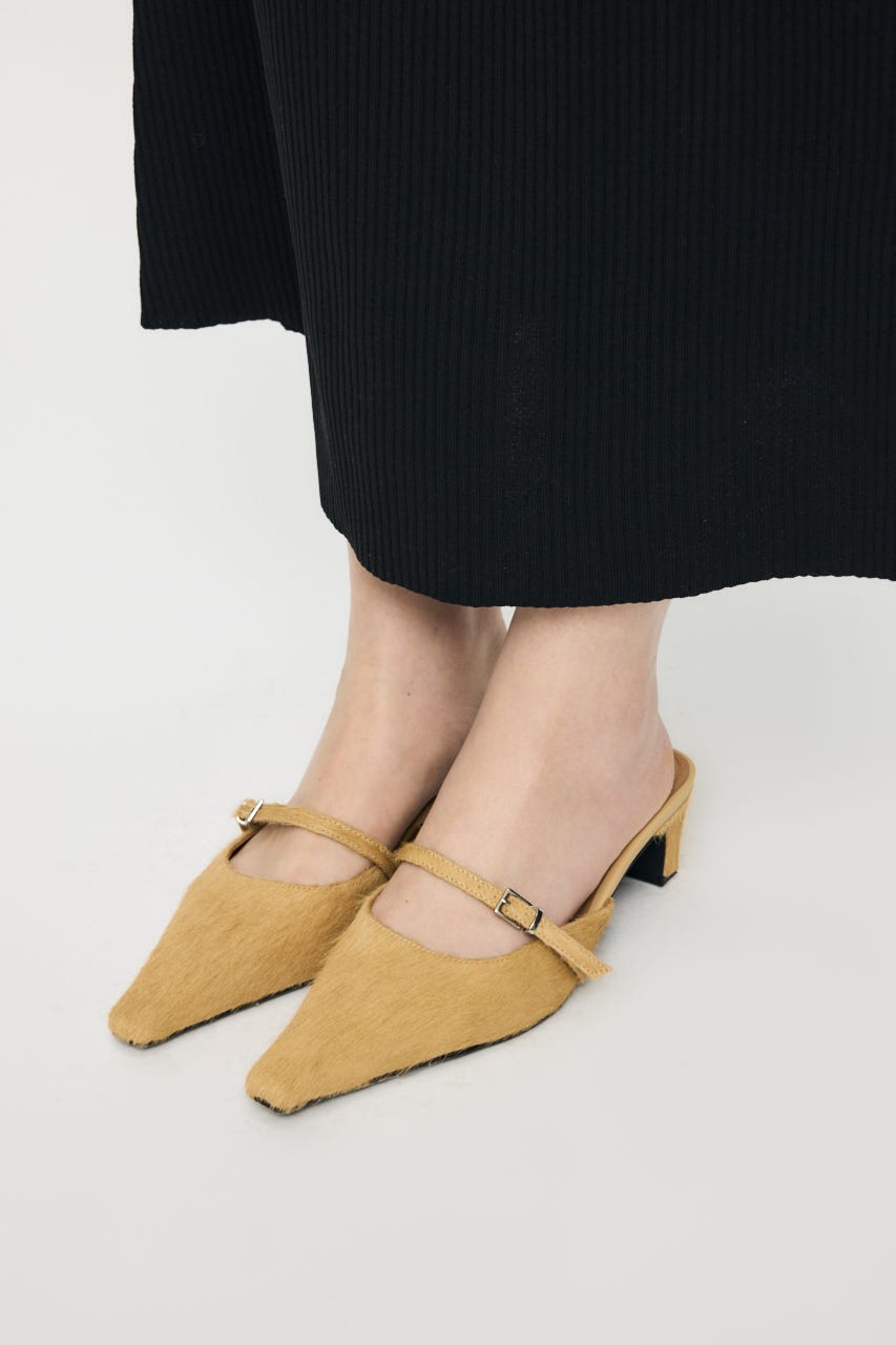 STRAP POINTED ミュール BEG L