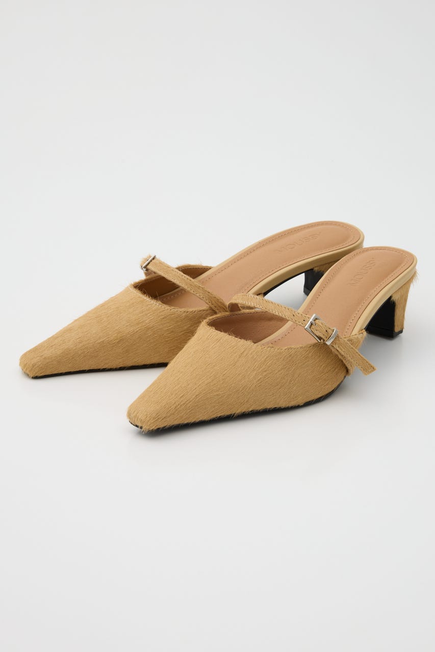 STRAP POINTED ミュール BEG L