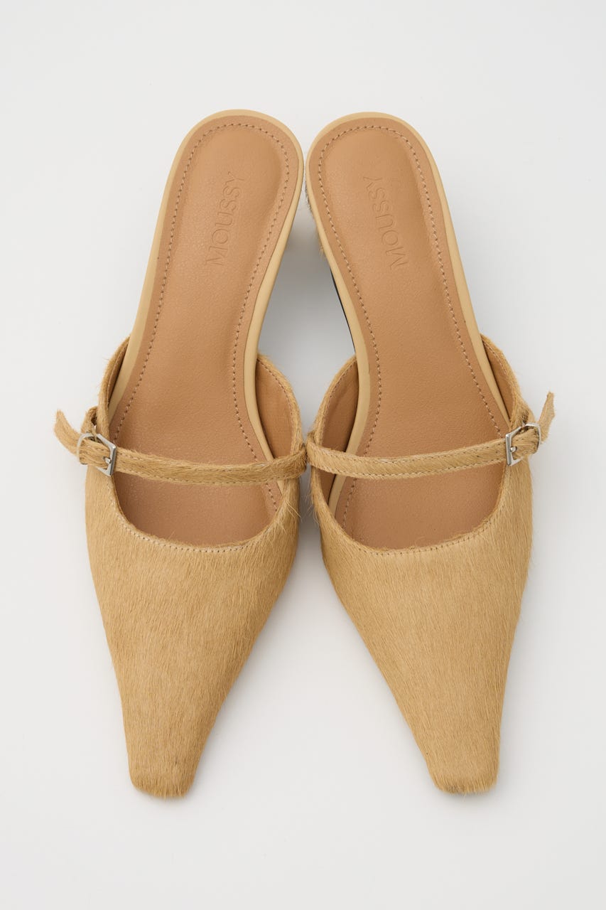STRAP POINTED ミュール BEG L