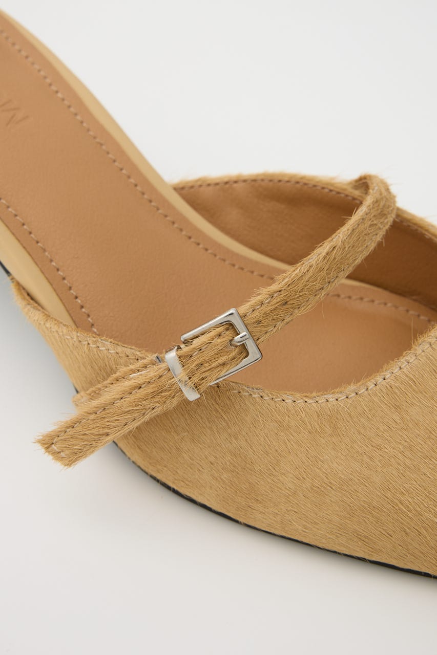 STRAP POINTED ミュール BEG L
