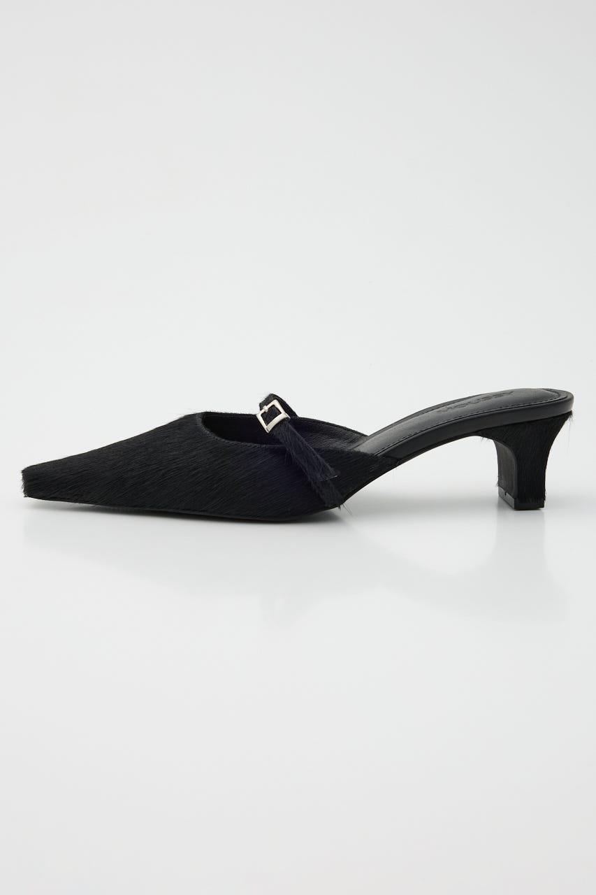 STRAP POINTED ミュール BLK S