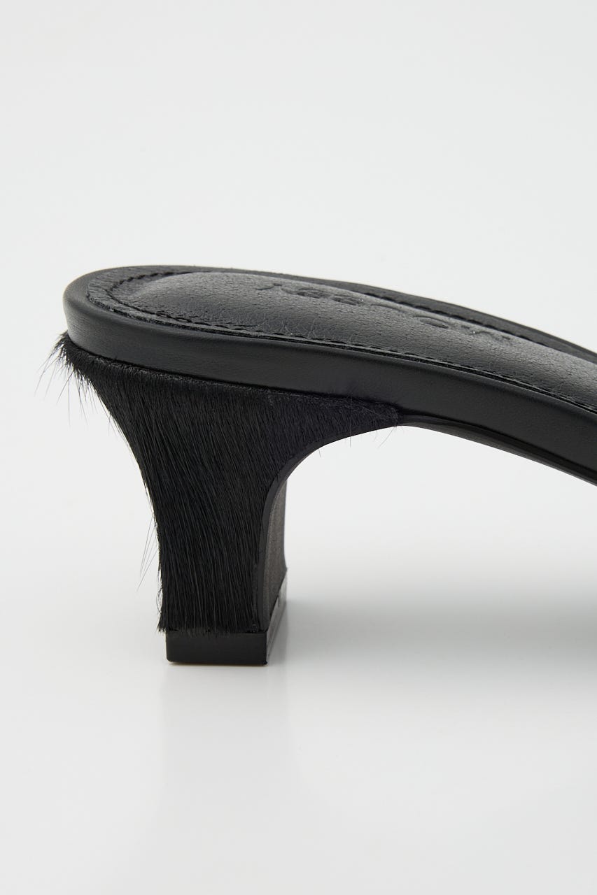 STRAP POINTED ミュール BLK S