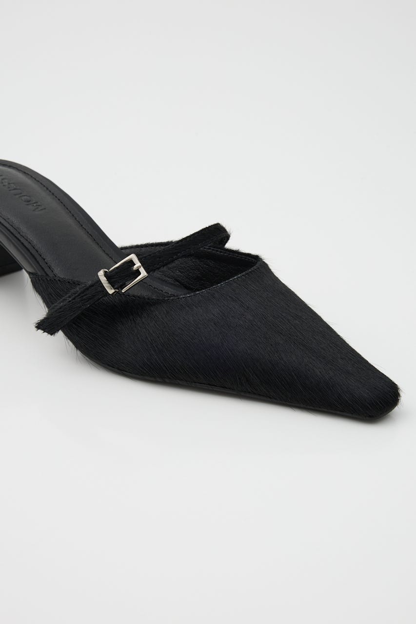 STRAP POINTED ミュール BLK S
