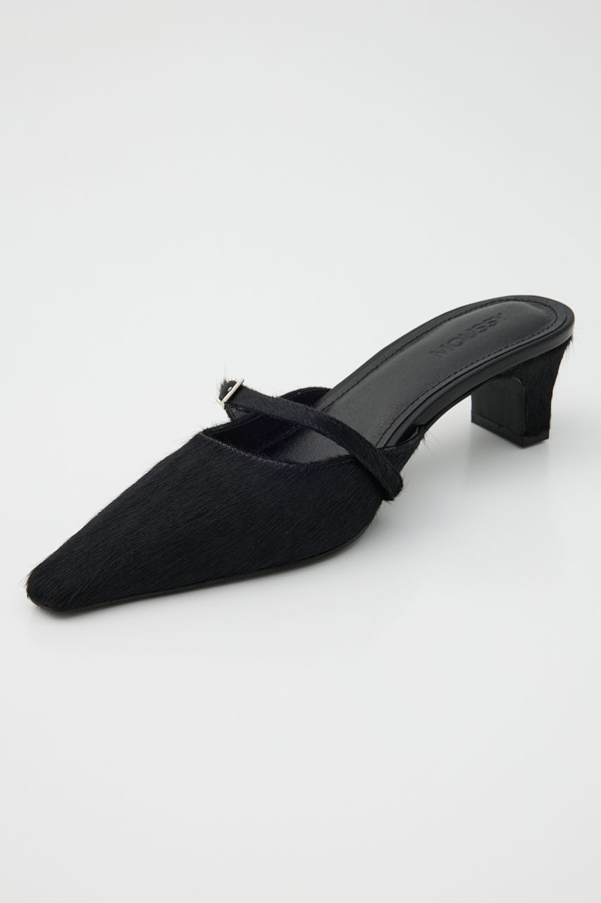 STRAP POINTED ミュール BLK S