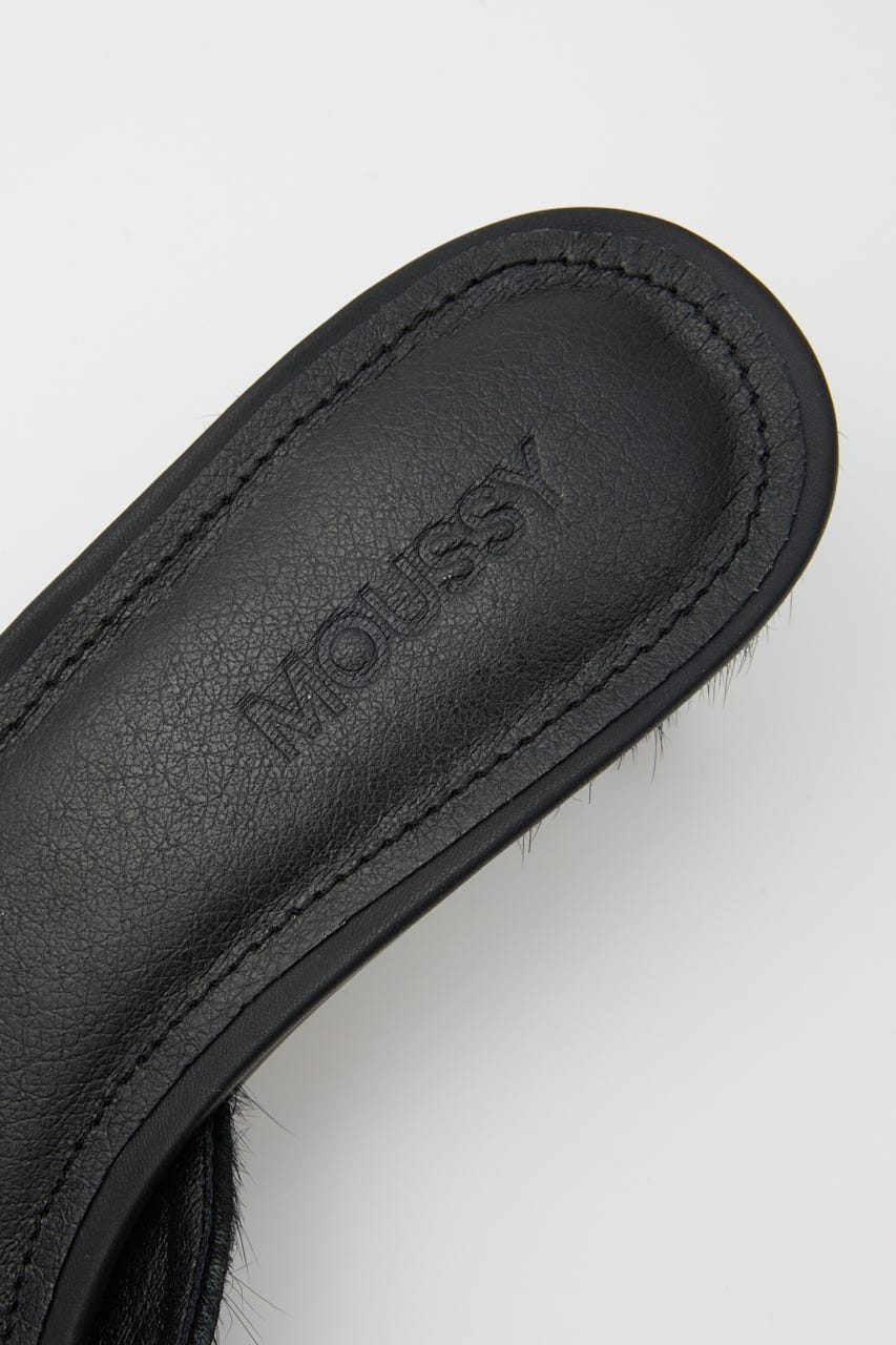 STRAP POINTED ミュール BLK S