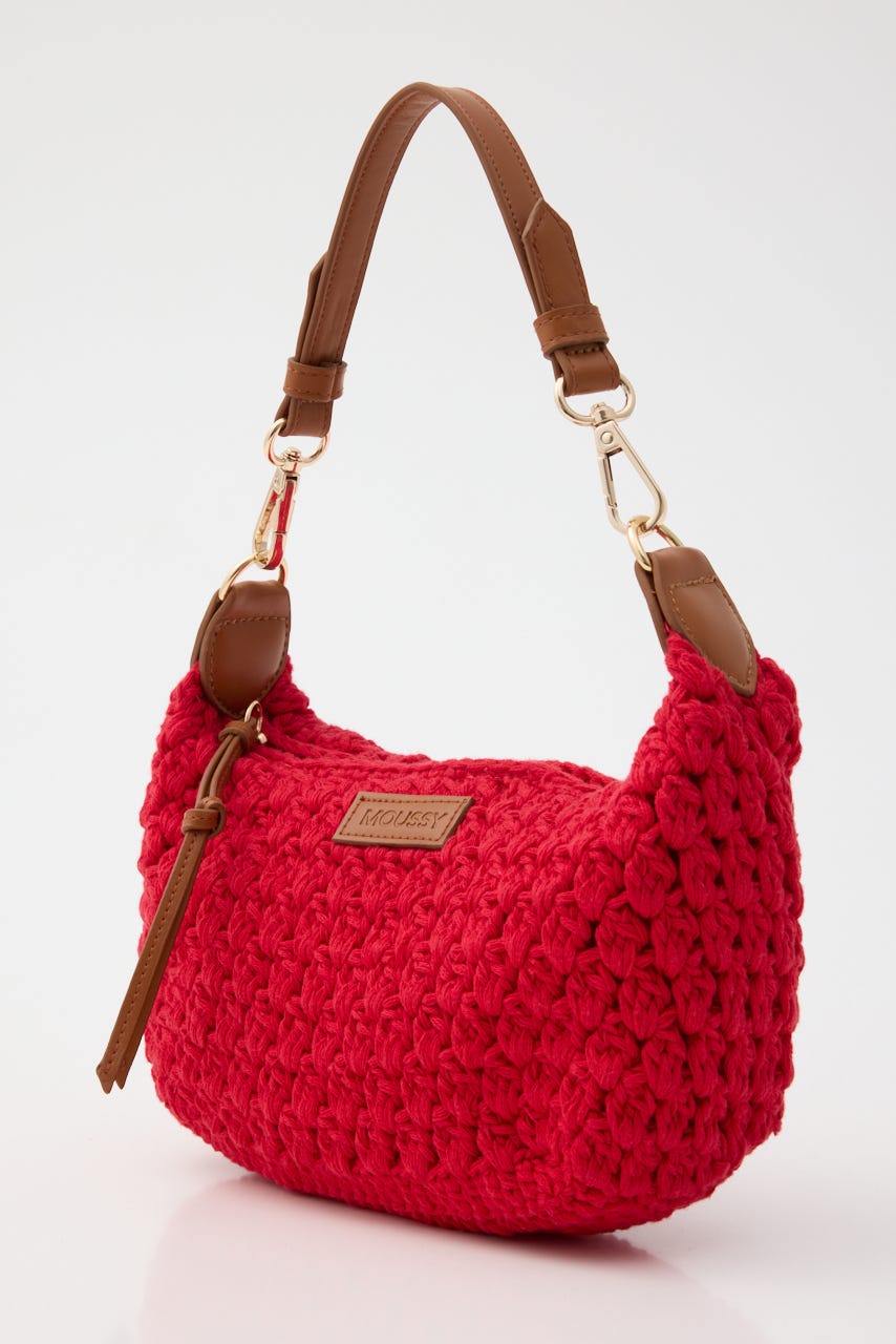 CROCHET MINI バッグ RED FREE