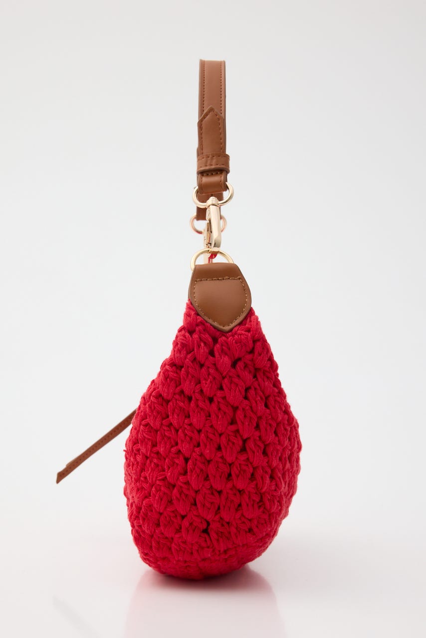 CROCHET MINI バッグ RED FREE