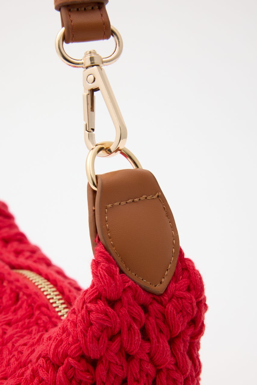 CROCHET MINI バッグ RED FREE