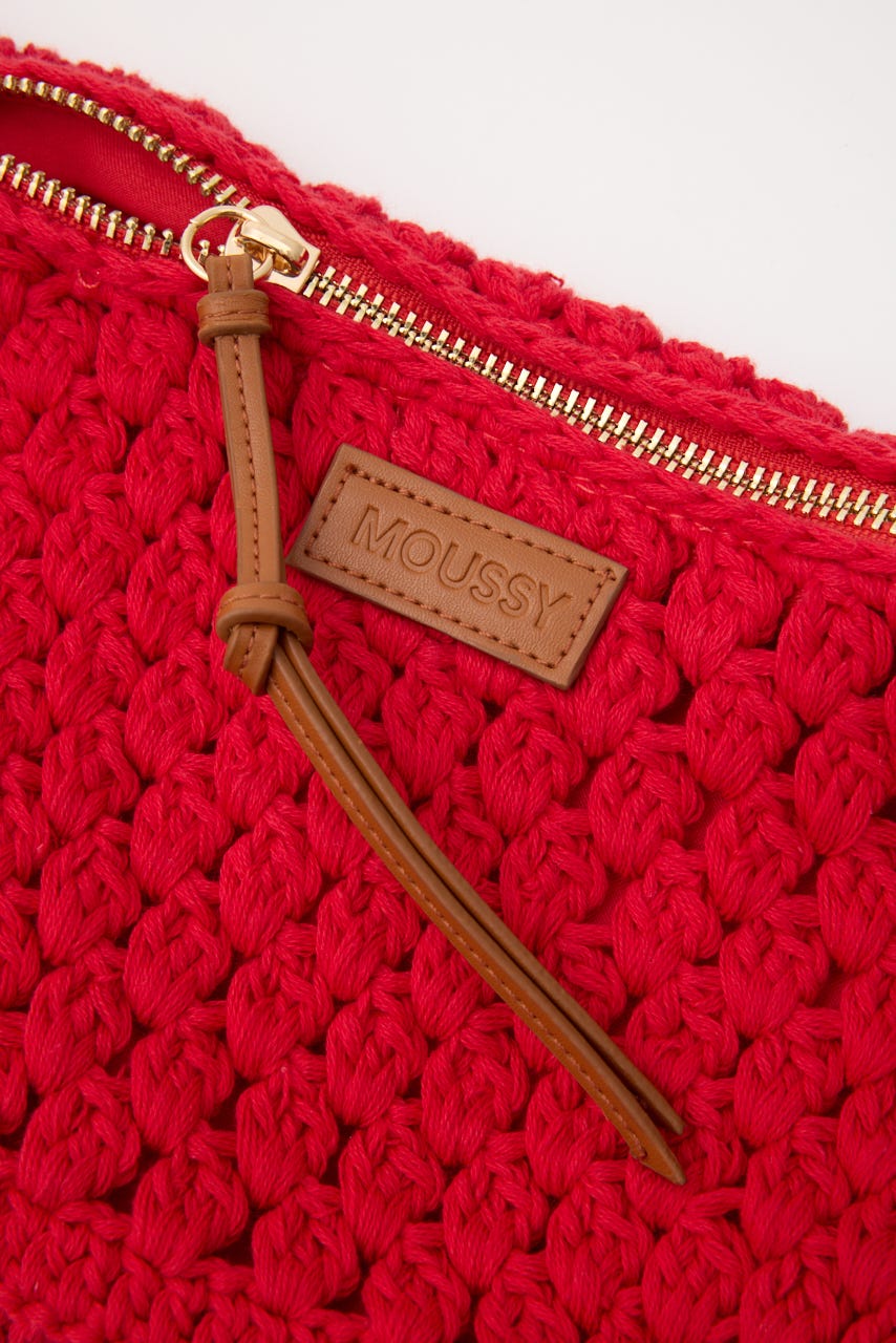 CROCHET MINI バッグ RED FREE