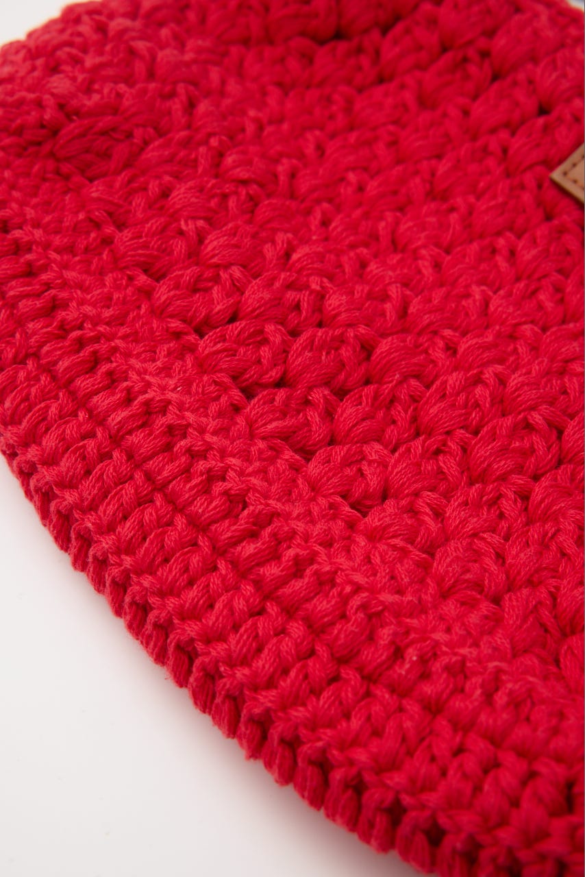 CROCHET MINI バッグ RED FREE