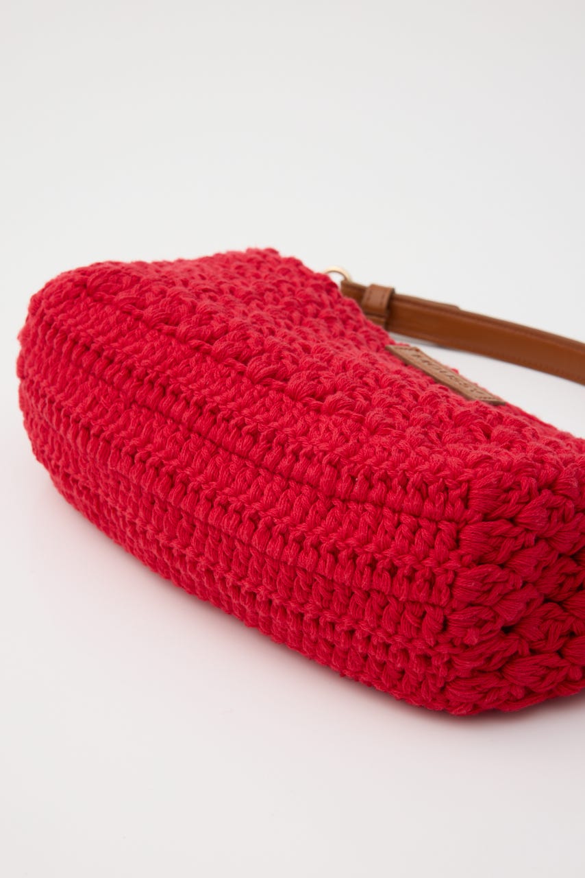 CROCHET MINI バッグ RED FREE