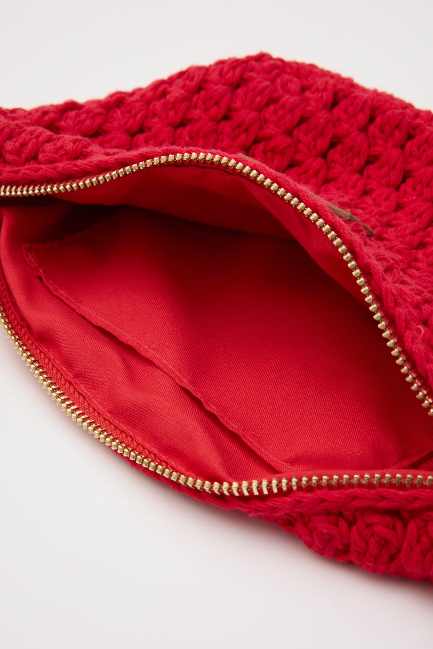 CROCHET MINI バッグ RED FREE