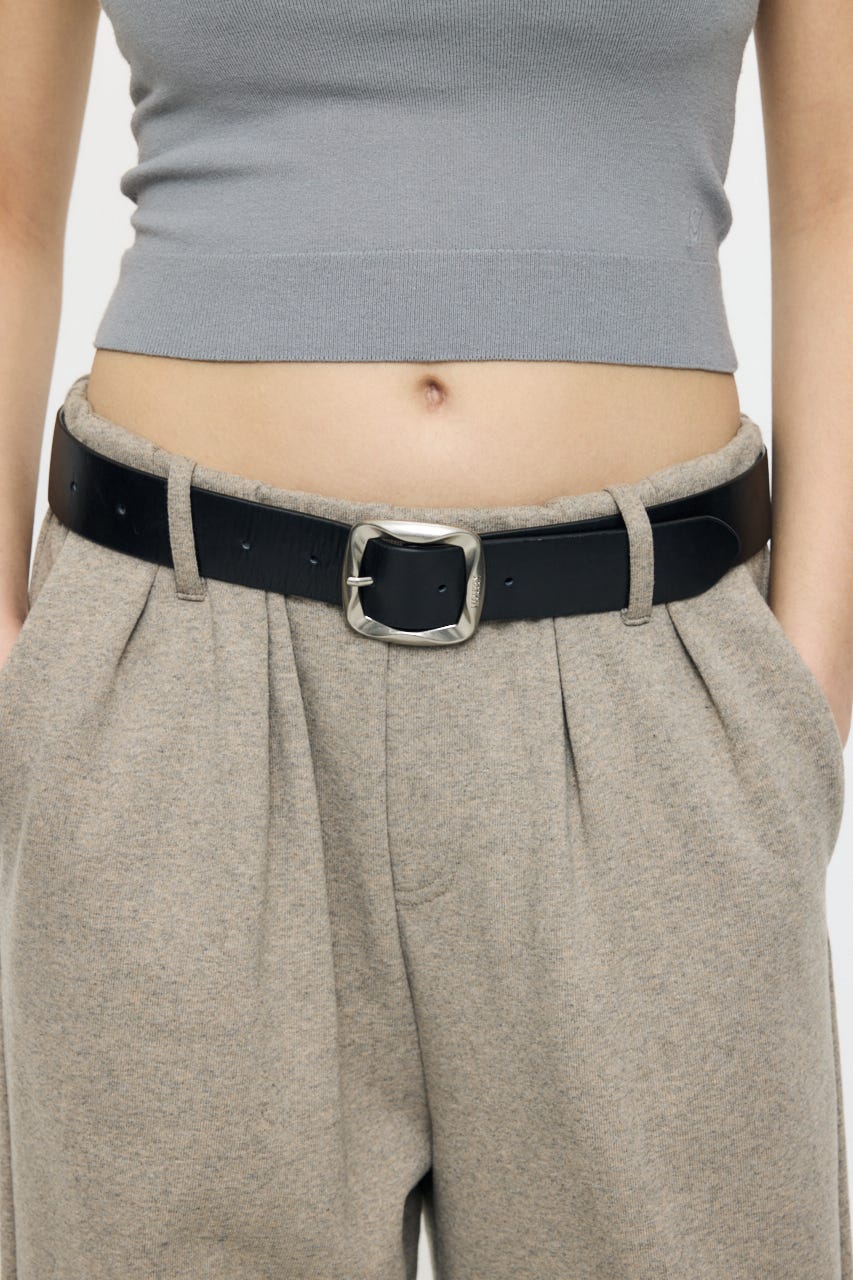 CHUNKY BUCKLE LEATHER ベルト BLK FREE