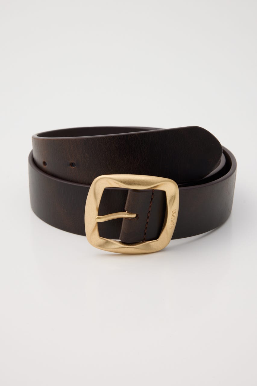 【SS先行アイテム】CHUNKY BUCKLE LEATHER ベルト BRN FREE