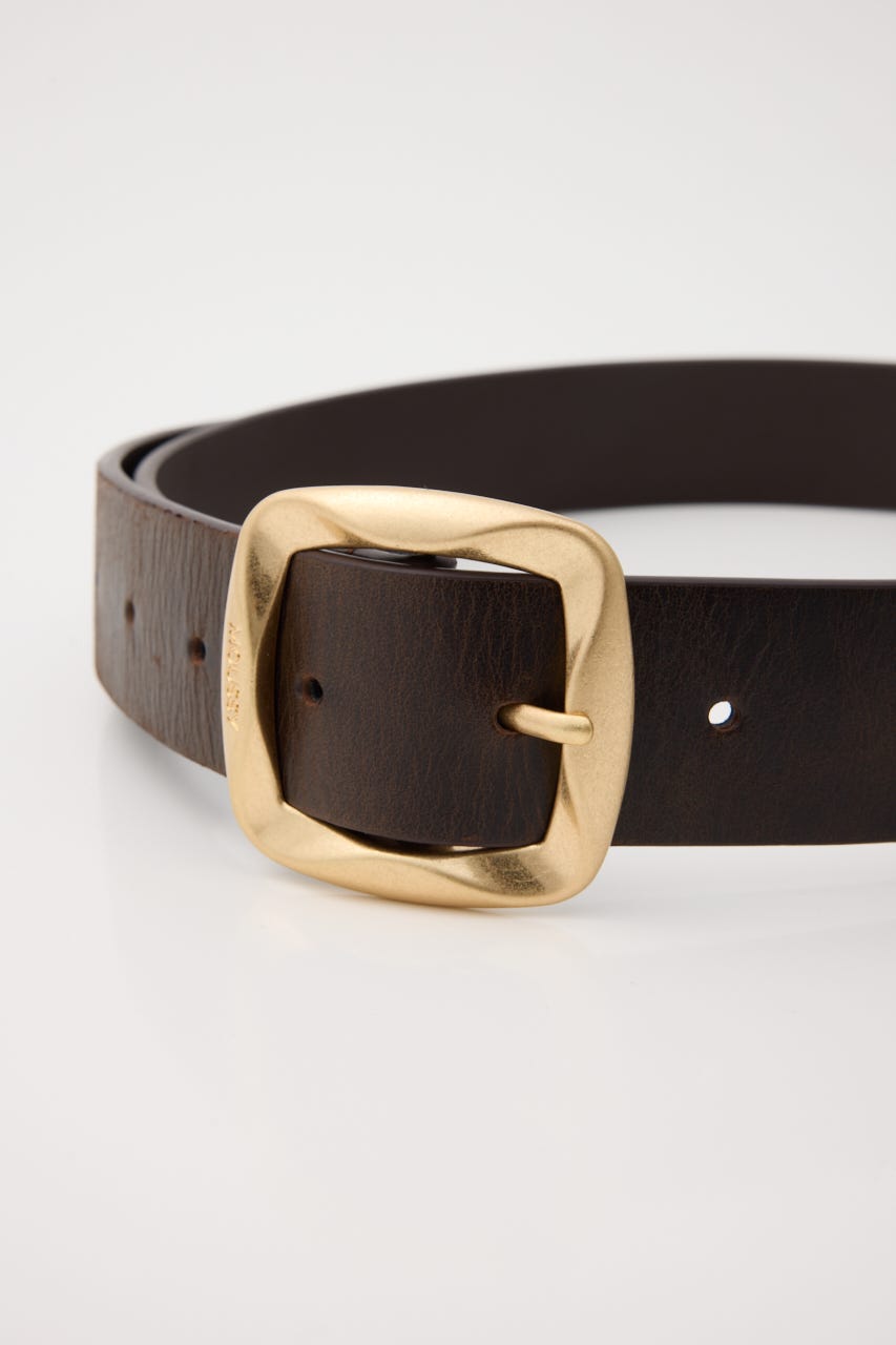 【SS先行アイテム】CHUNKY BUCKLE LEATHER ベルト BRN FREE