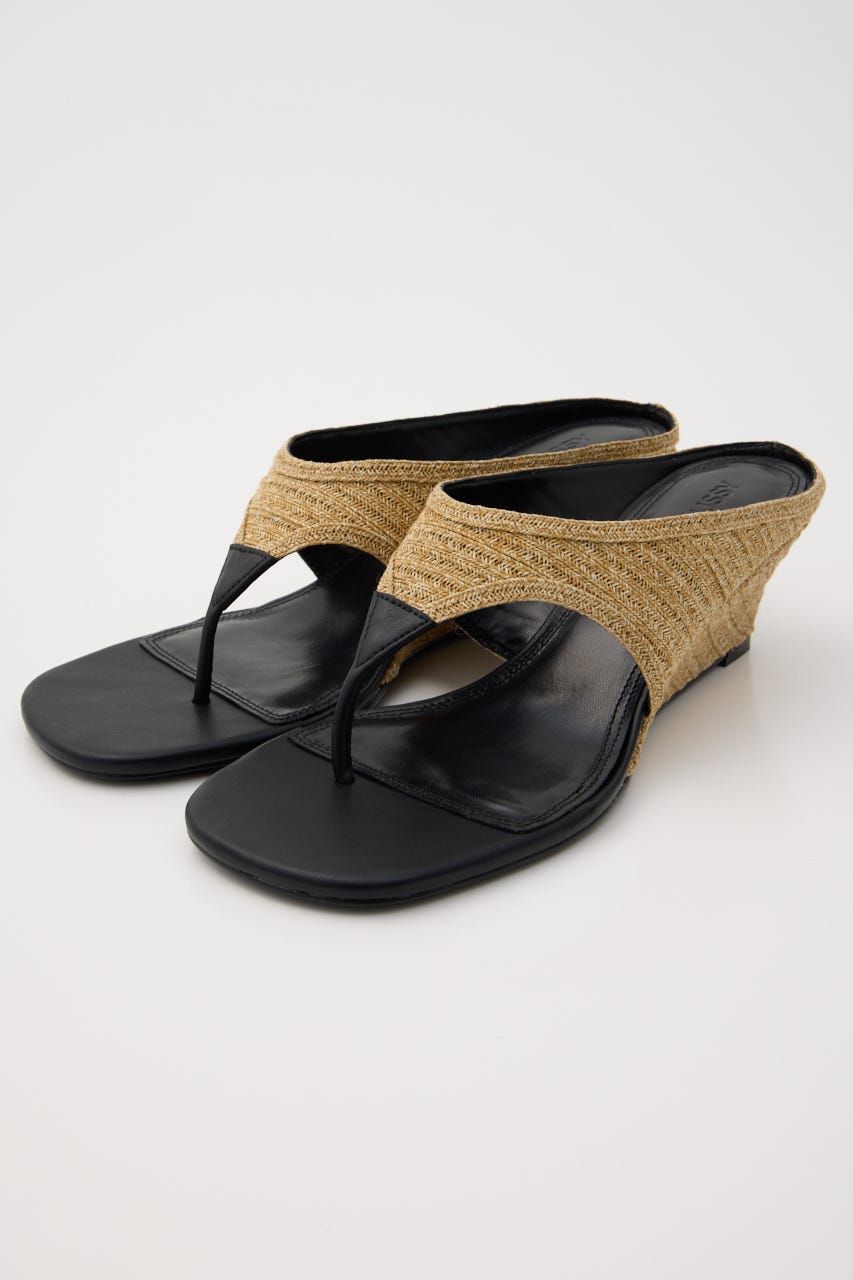 THONG WEDGE サンダル BEG M