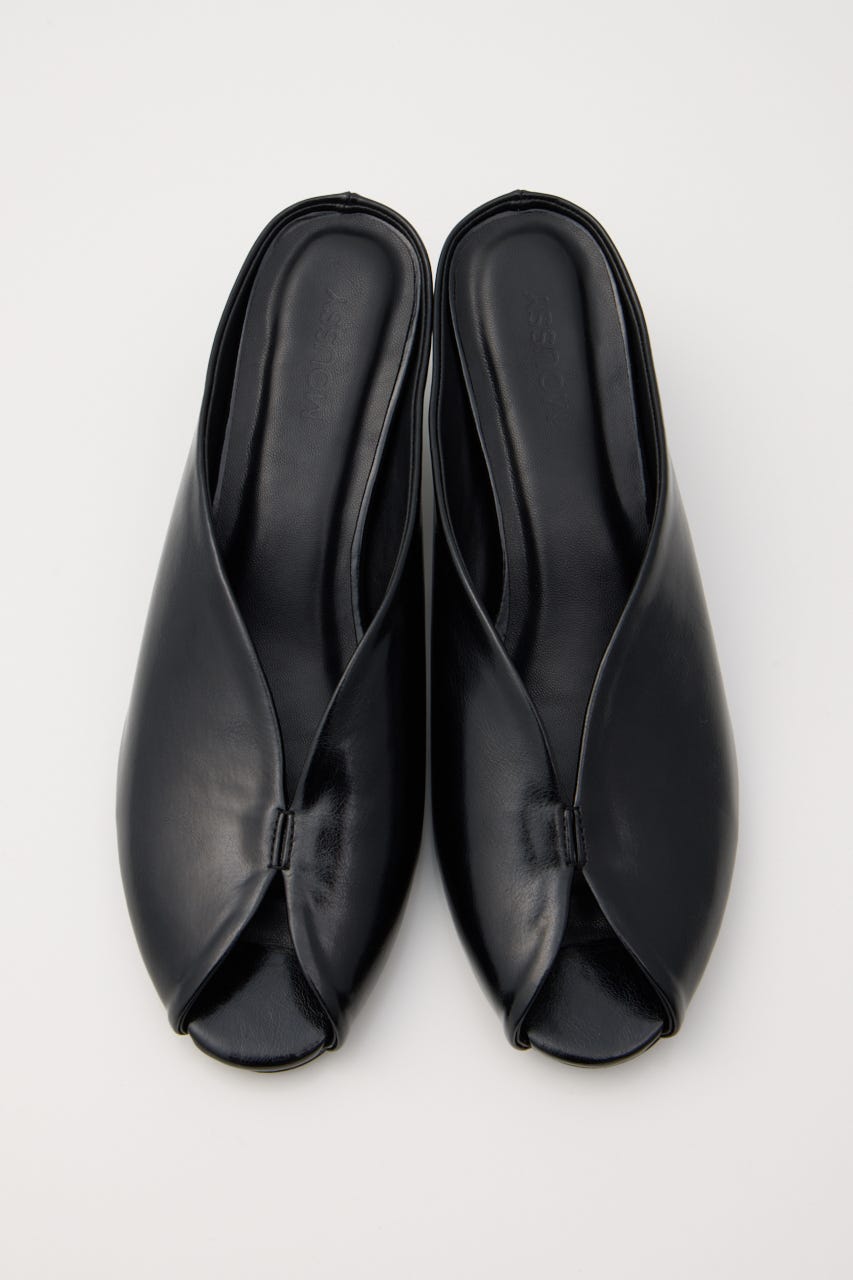 OPEN TOE SQUARE HEEL ミュール BLK L