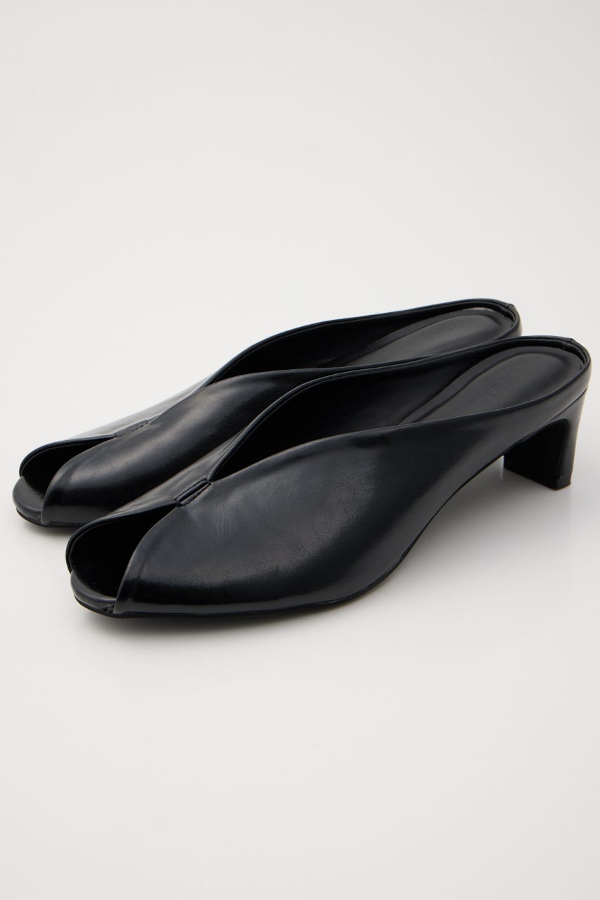 OPEN TOE SQUARE HEEL ミュール BLK L