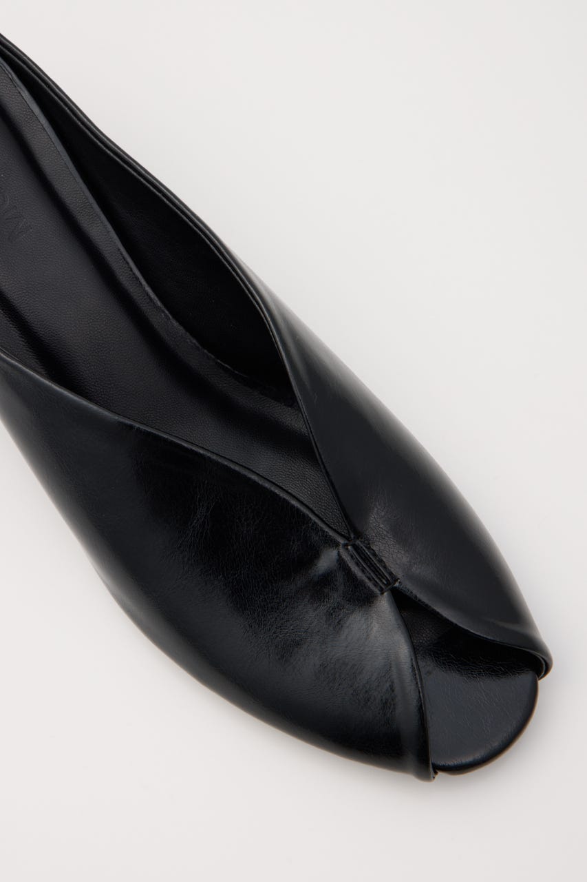 OPEN TOE SQUARE HEEL ミュール BLK L