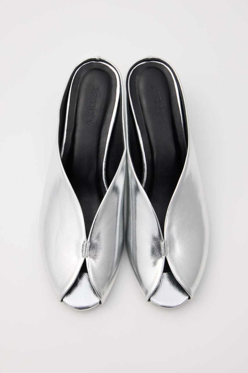 OPEN TOE SQUARE HEEL ミュール SLV S