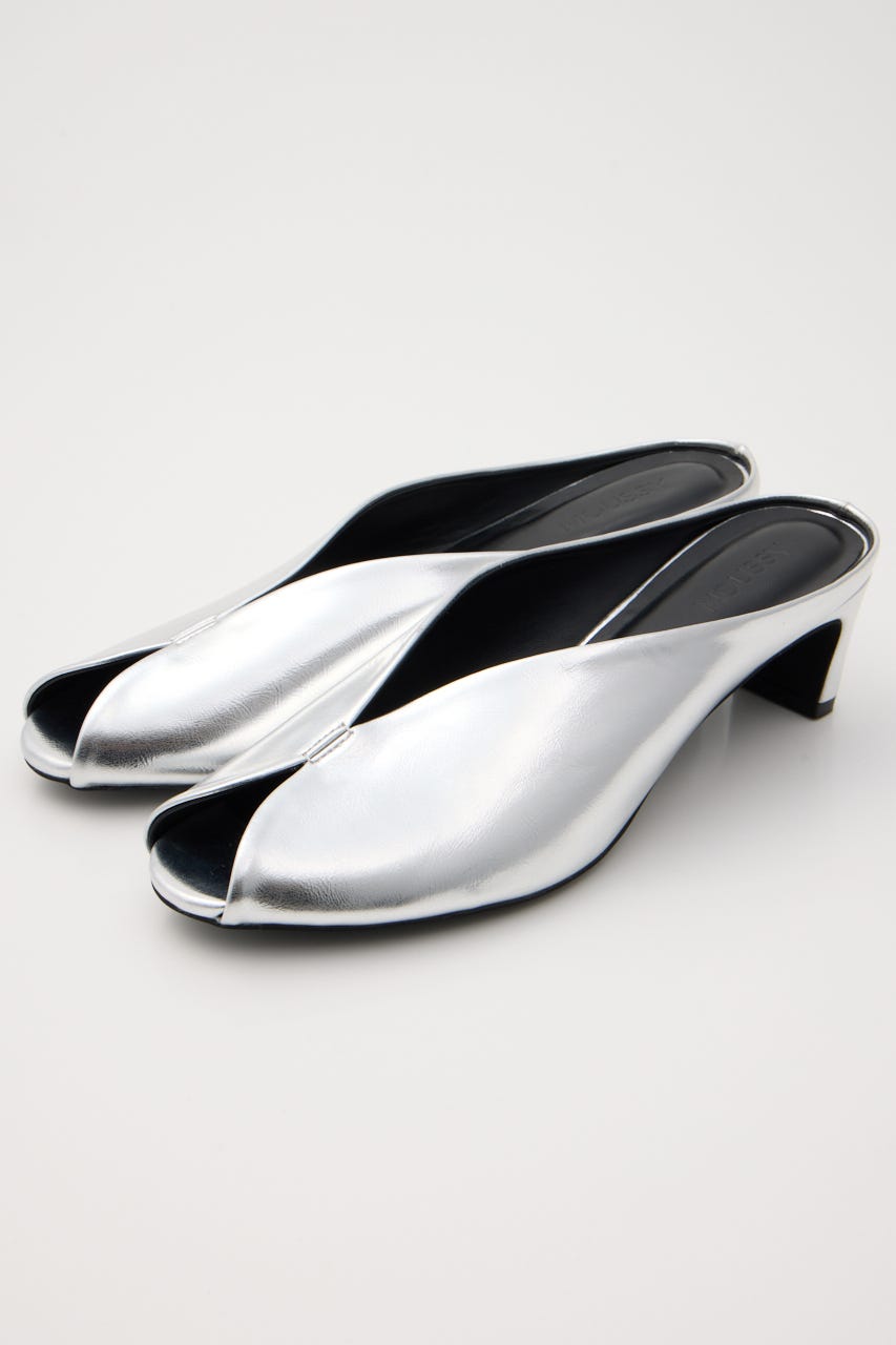 OPEN TOE SQUARE HEEL ミュール SLV S