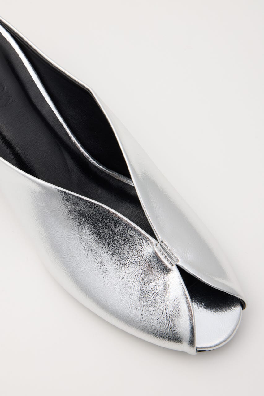 OPEN TOE SQUARE HEEL ミュール SLV S