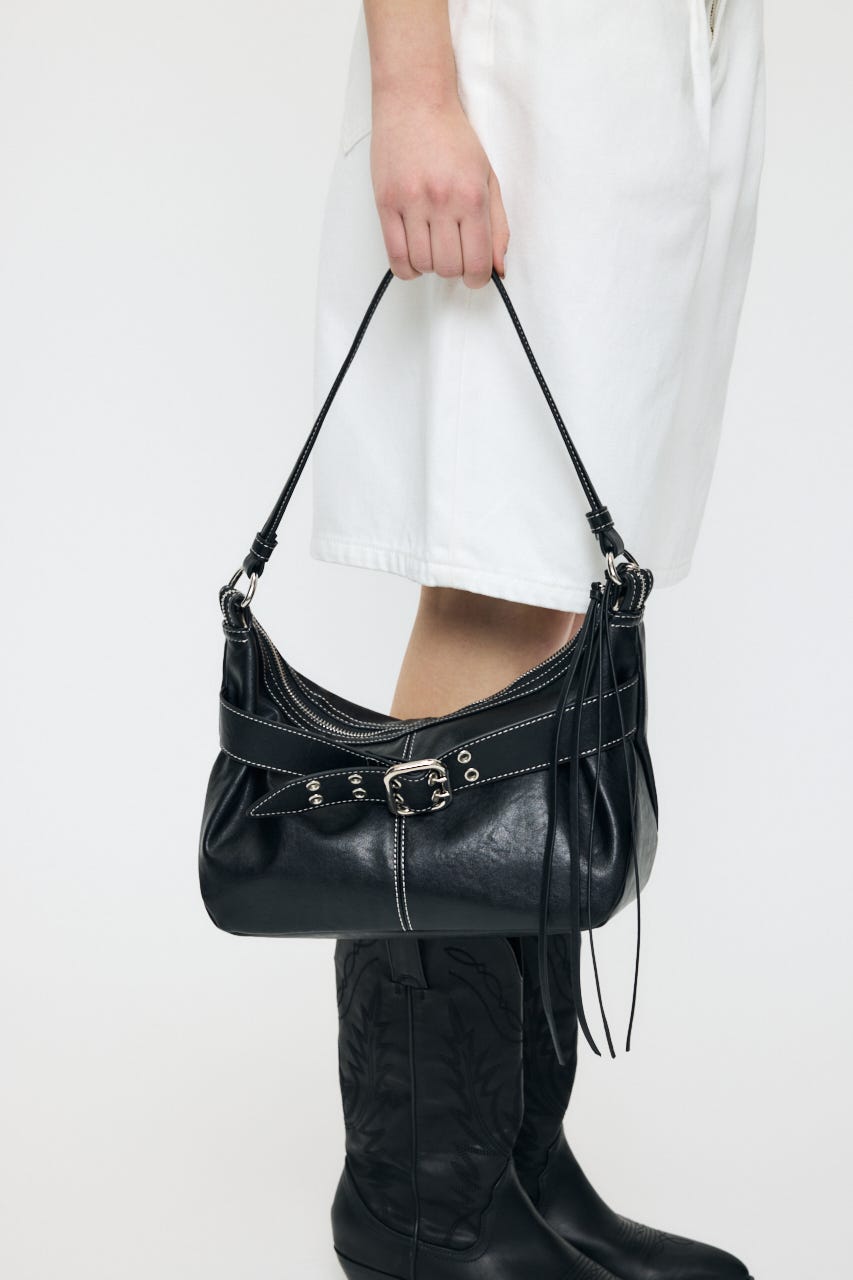 ZIP SHOULDER バッグ BLK FREE