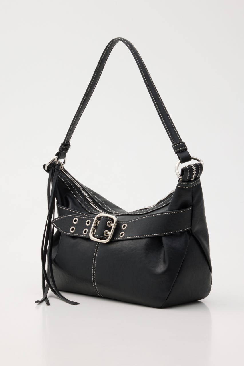 ZIP SHOULDER バッグ BLK FREE