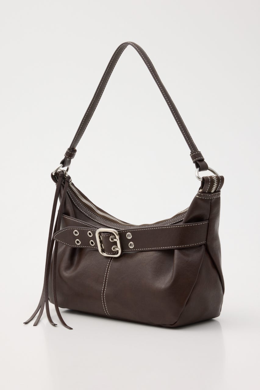 ZIP SHOULDER バッグ BRN FREE