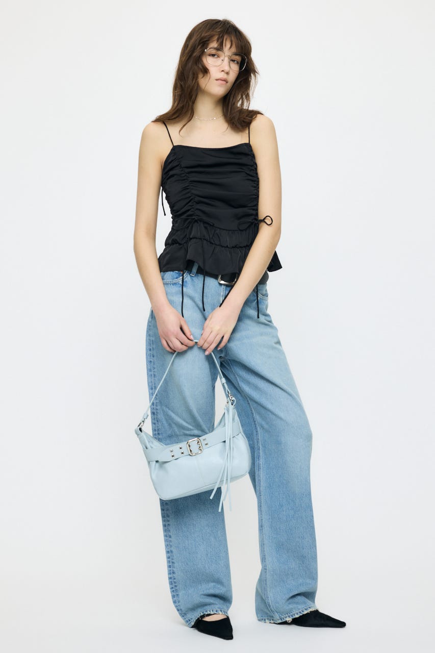 ZIP SHOULDER バッグ L/BLU FREE