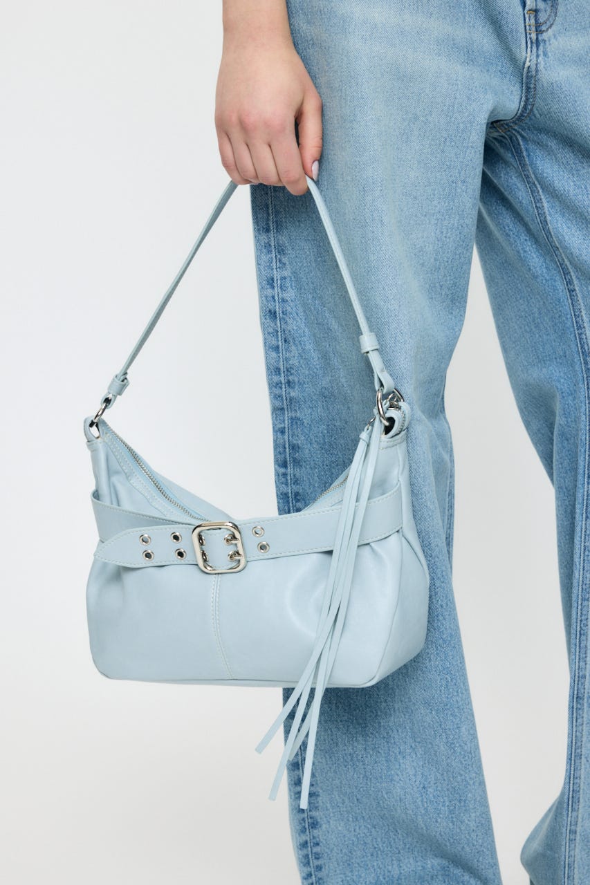 ZIP SHOULDER バッグ L/BLU FREE