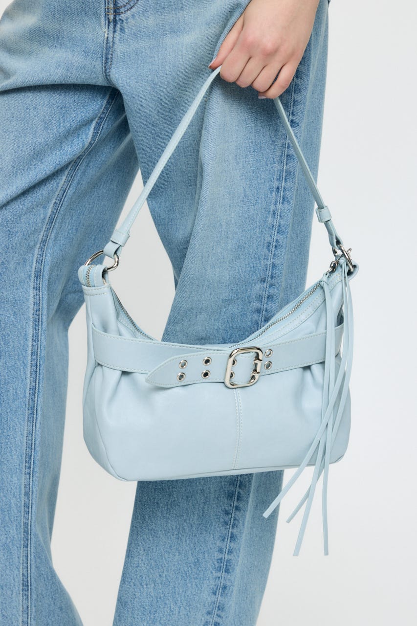 ZIP SHOULDER バッグ L/BLU FREE