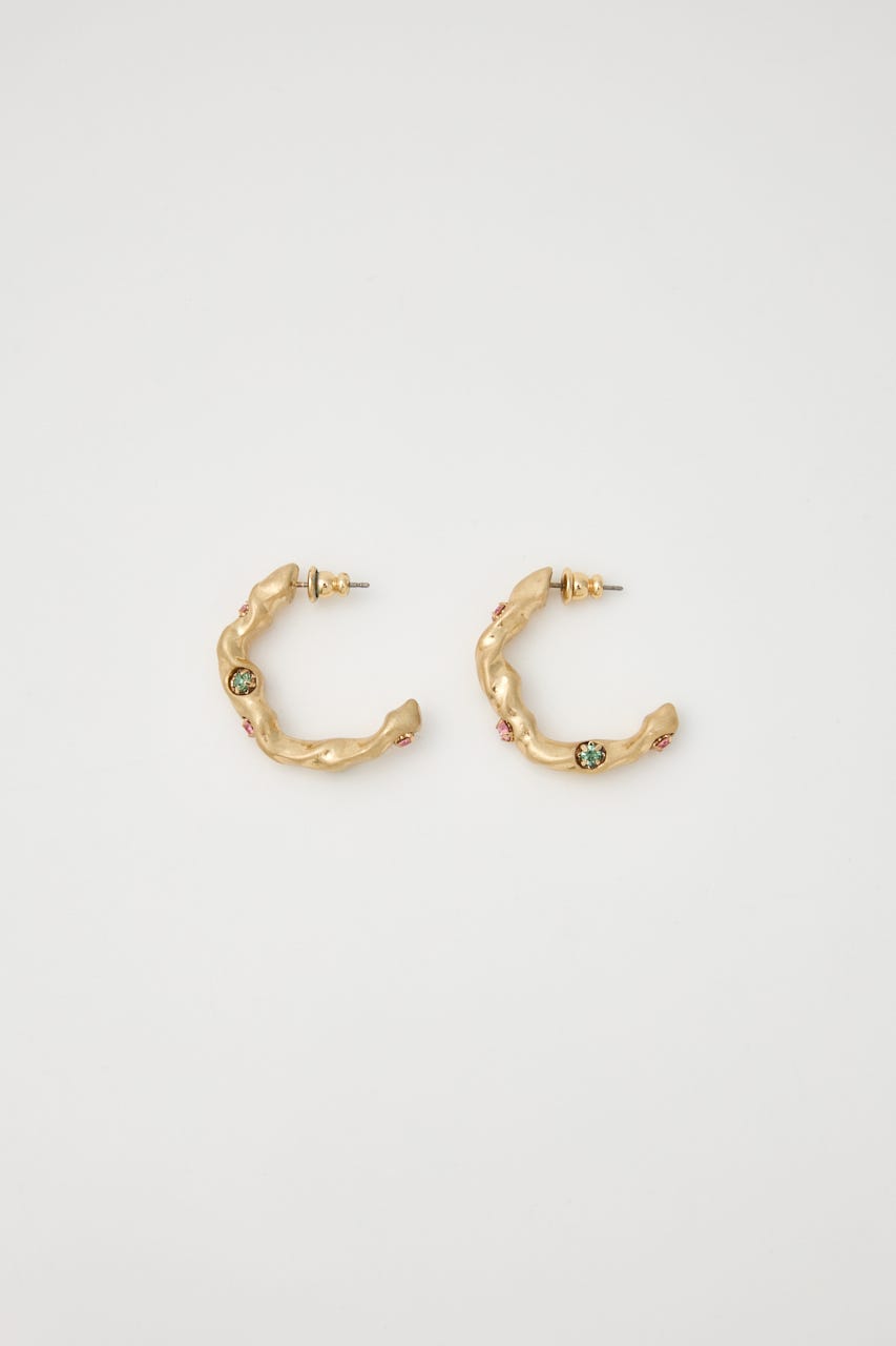 GEM HOOP イヤリング GLD FREE