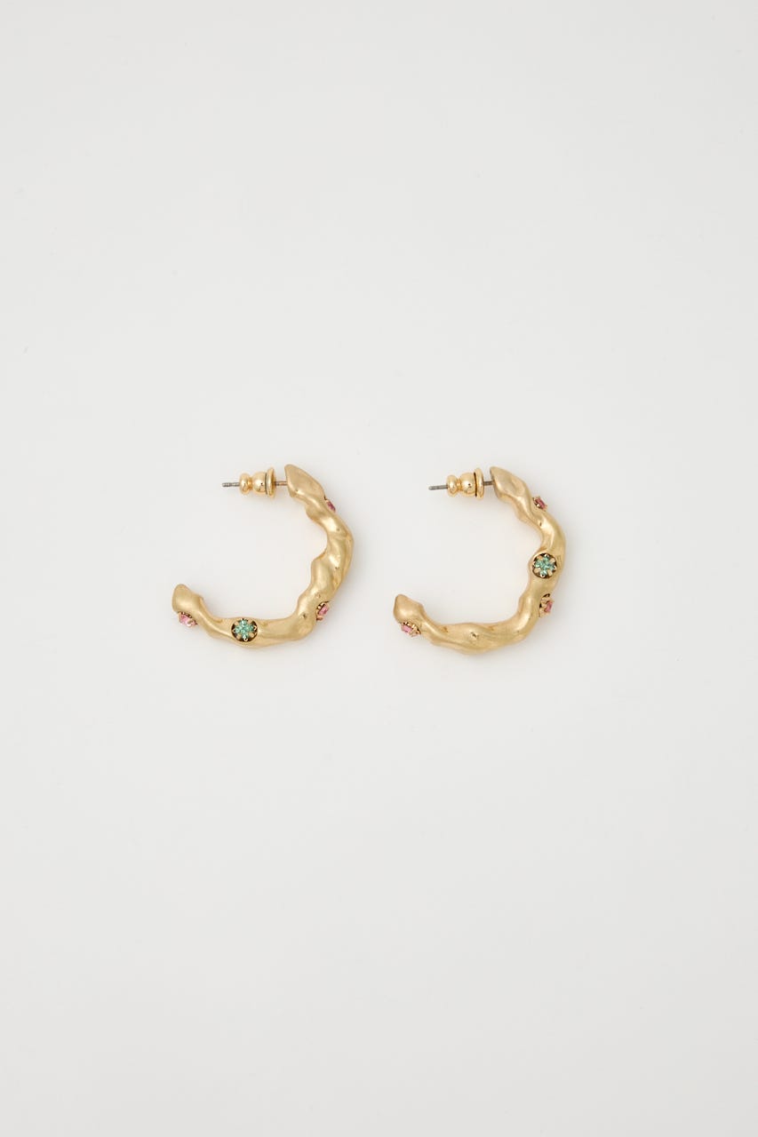 GEM HOOP イヤリング GLD FREE
