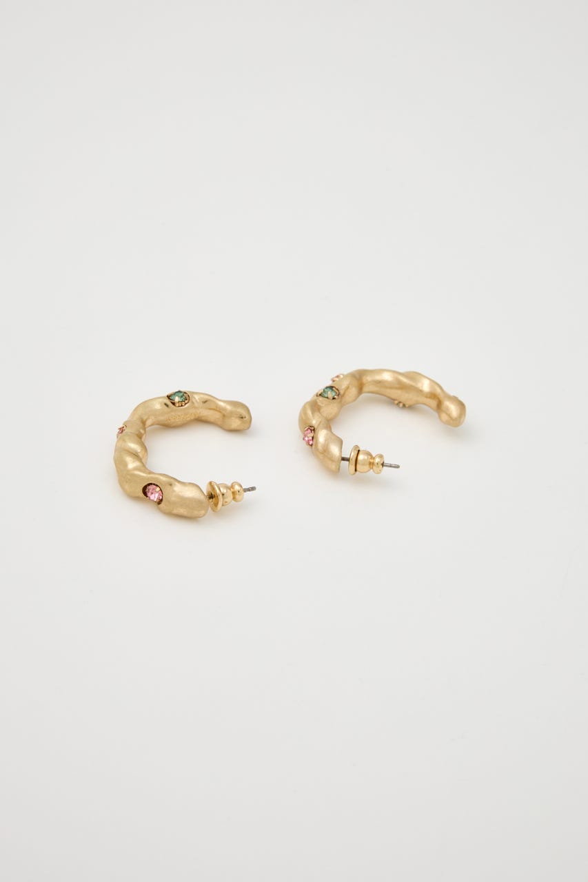 GEM HOOP イヤリング GLD FREE