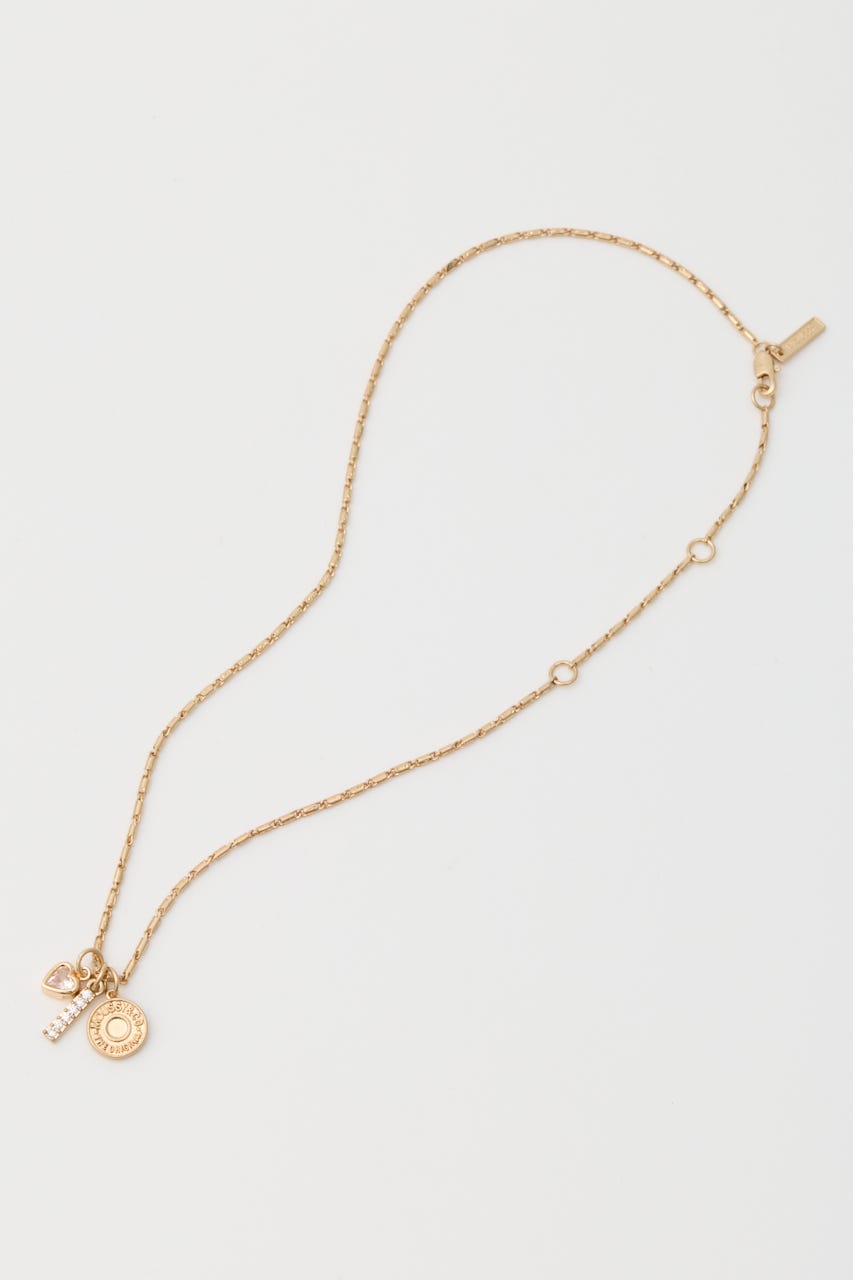 RHINESTONE MANY CHARM ネックレス GLD FREE