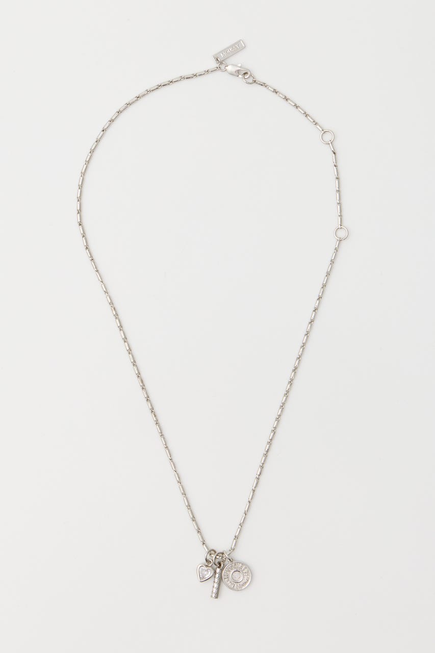 RHINESTONE MANY CHARM ネックレス SLV FREE